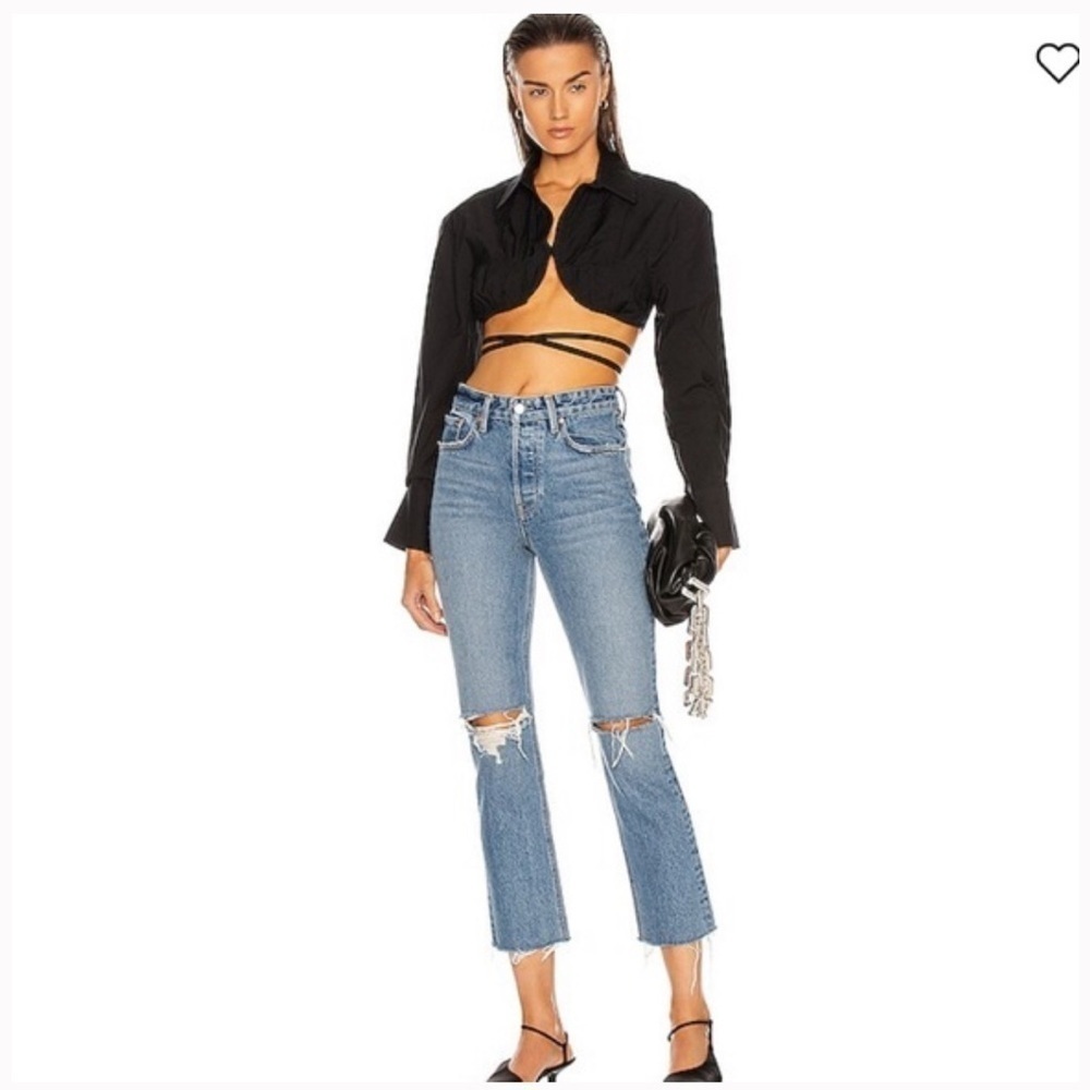 GRLFRND The Karolina High Rise Straight Crop Jeans Size 24